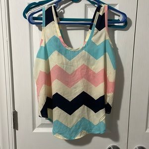 Super cute gently used chevron print tank with open back